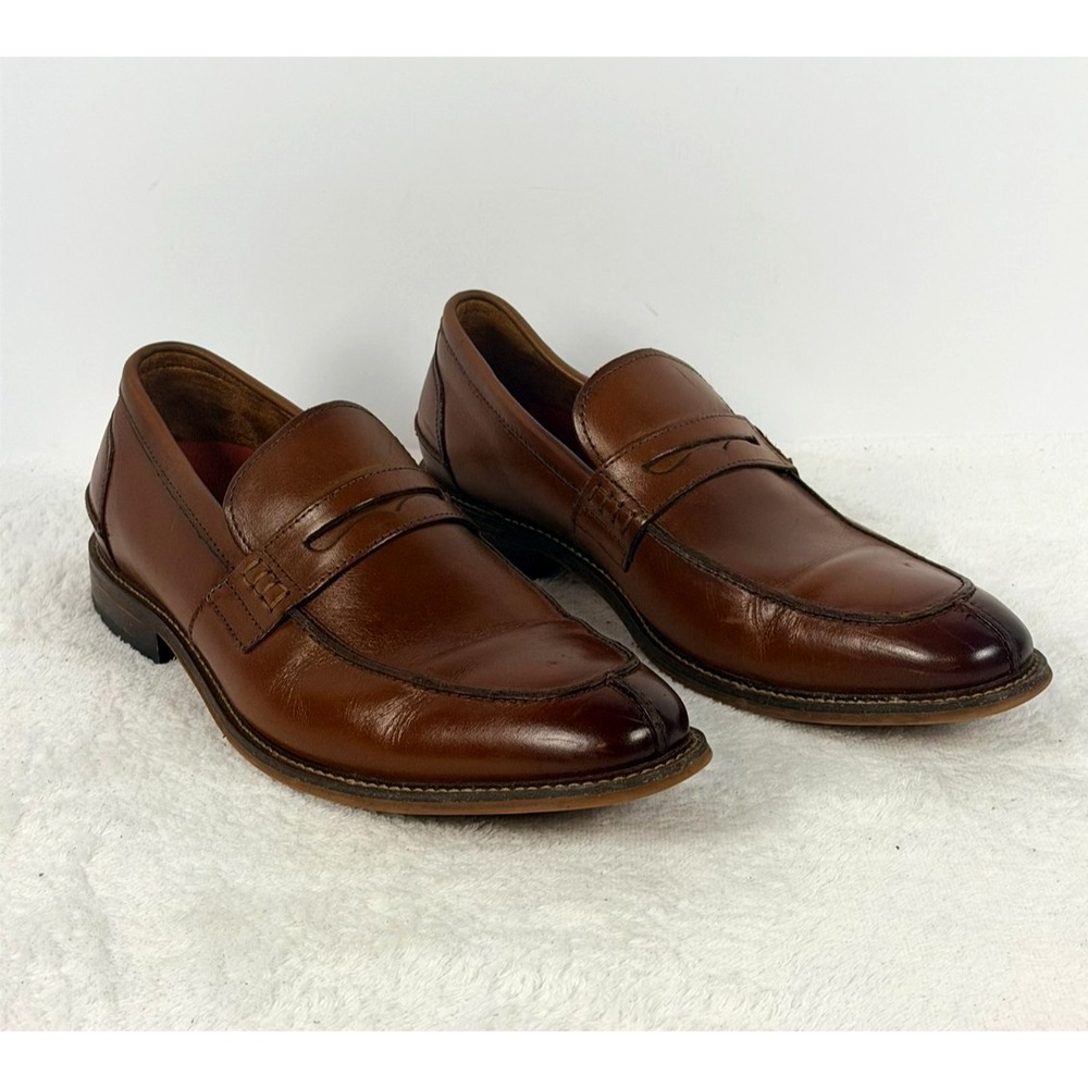 Stacy Adams RedZone Collection Brown Leather Penny Loafers Men's 11 M Dress Shoe